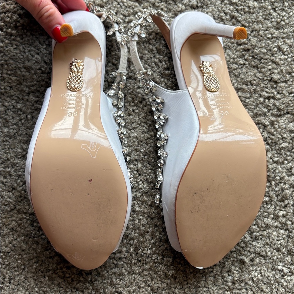 Aquaazzura bridal White-Embellished Women's Heels - Picture 12 of 12